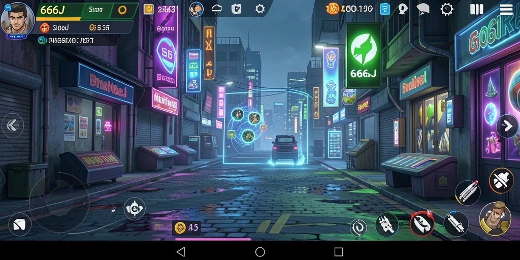 Tampilan gameplay <strong>666J</strong> yang menunjukkan interaksi karakter dalam dunia simulasi.