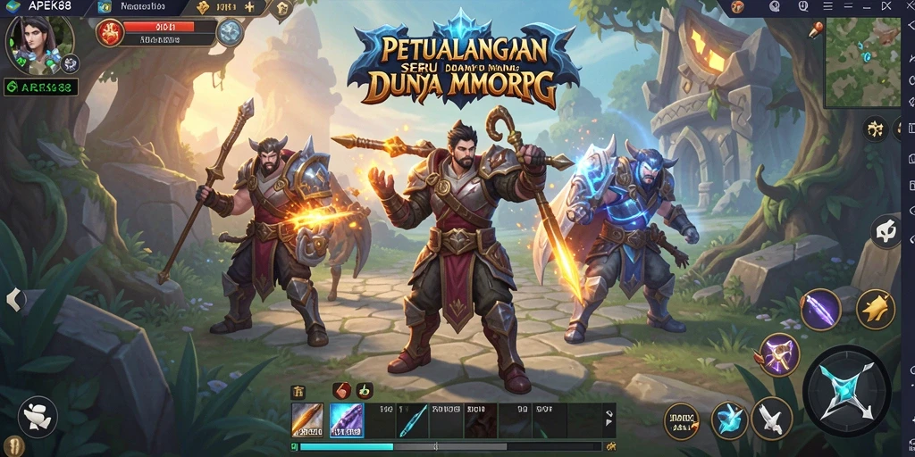 Tangkapan layar gameplay APEK88 yang menampilkan aksi seru dalam dunia MMORPG.