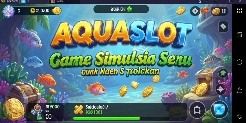 Tampilan gameplay AQUASLOT yang menarik dengan efek visual yang menawan.