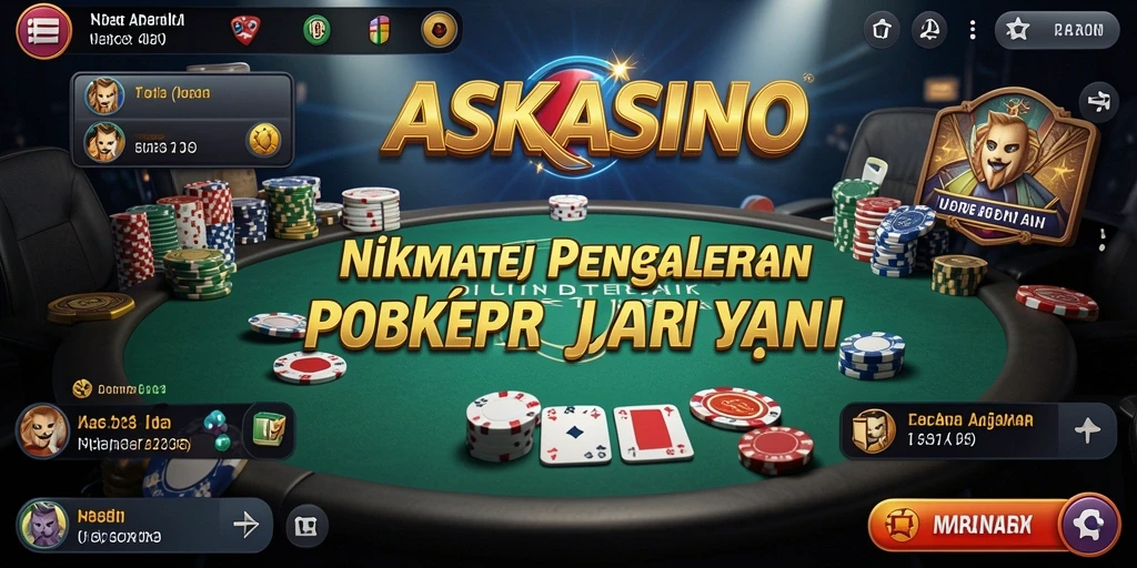 Tampilan screenshot permainan ASKASINO dengan aksi poker seru.