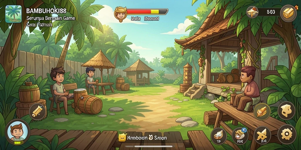 Screenshot gameplay BAMBUHOKI88 yang santai dan menghibur.