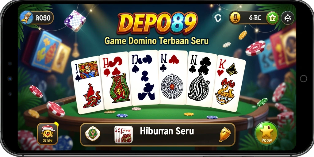 Tampilan gameplay seru dalam DEPO89 yang penuh aksi domino.
