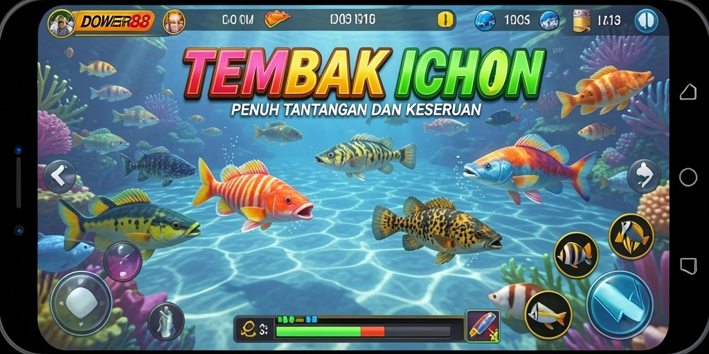 Gameplay DOWER88 yang seru dengan aksi menembak ikan.
