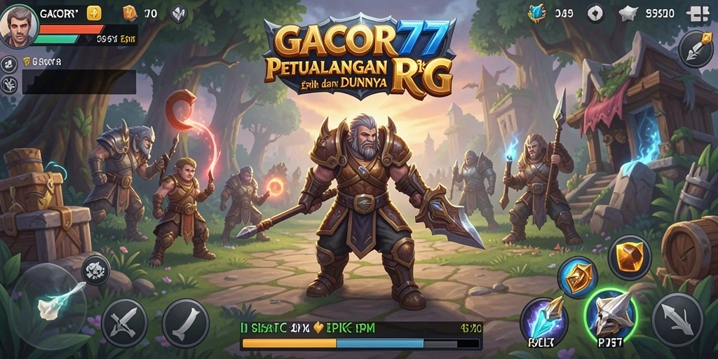 Screenshot gameplay RPG GACOR77 yang menampilkan petualangan seru.