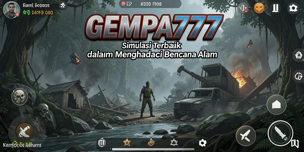 Tangkapan layar menunjukkan gameplay GEMPA777 dengan grafik yang menarik.