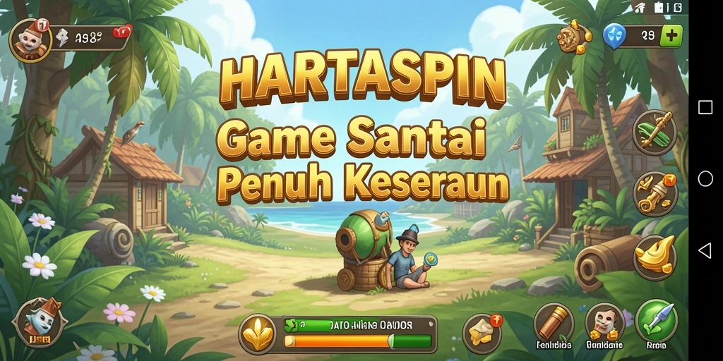 Tampilan gameplay seru HARTASPIN dengan roda keberuntungan.