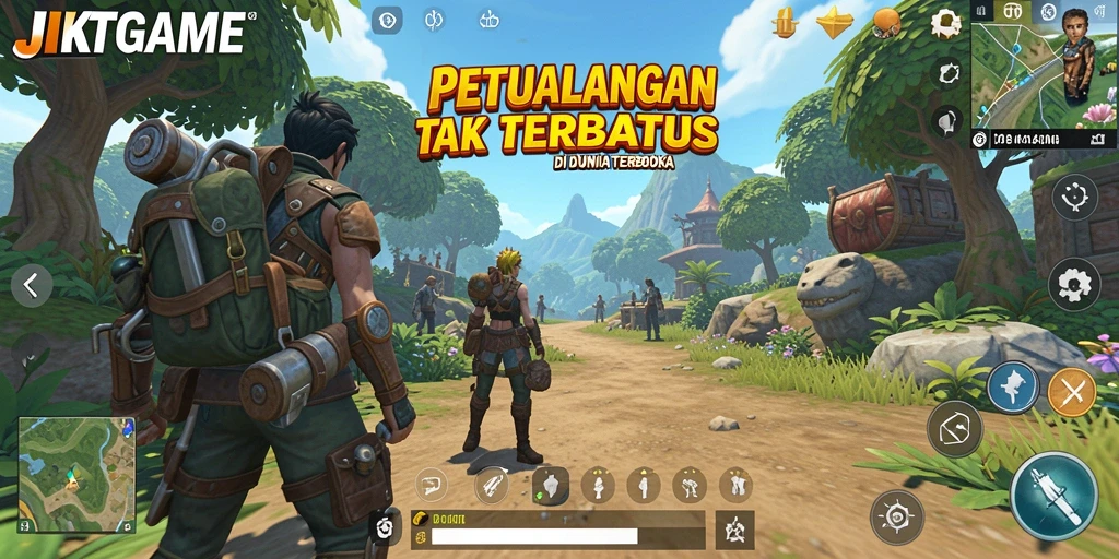 Tampilan utama gameplay JKTGAME dalam dunia terbuka.
