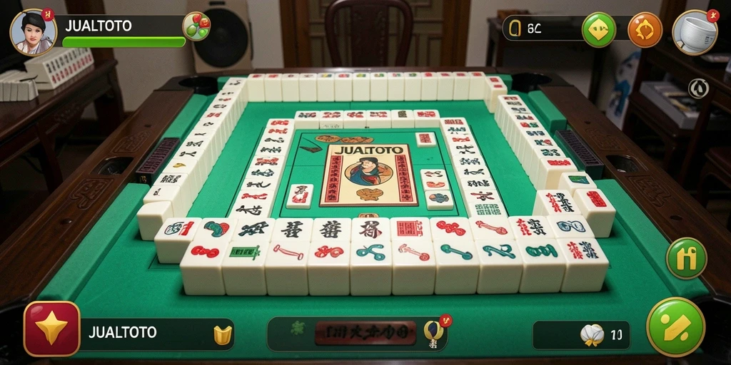 Tampilan menarik dari gameplay Mahjong di JUALTOTO.