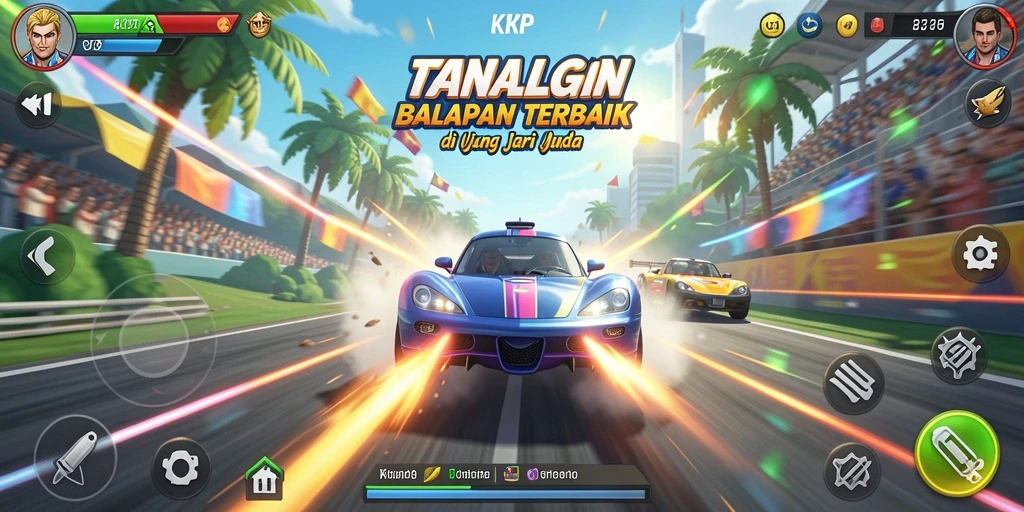Gameplay seru KKRP memperlihatkan balapan yang mendebarkan.