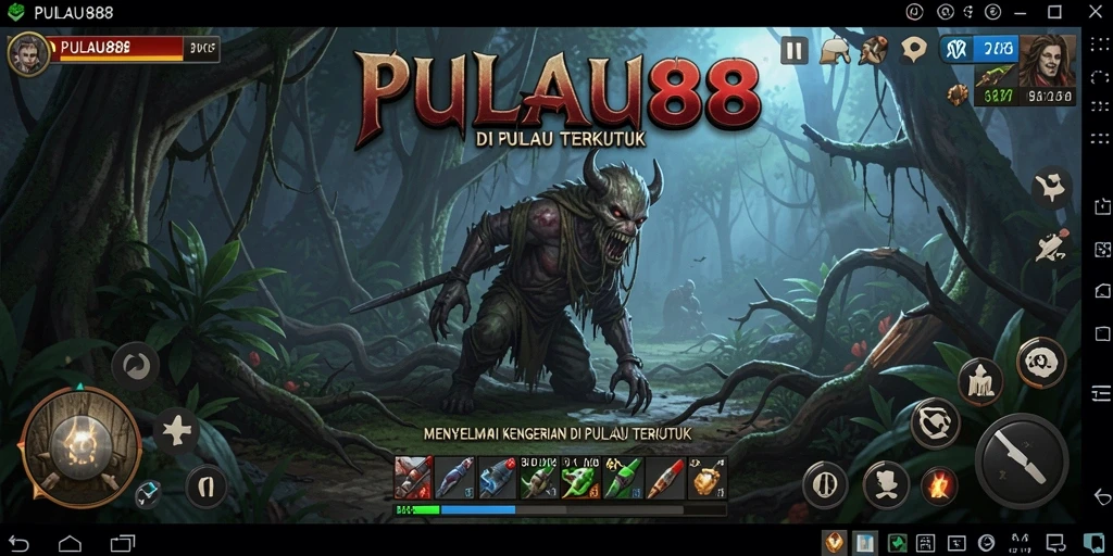 Gameplay menakutkan PULAU88 di pulau terkutuk.