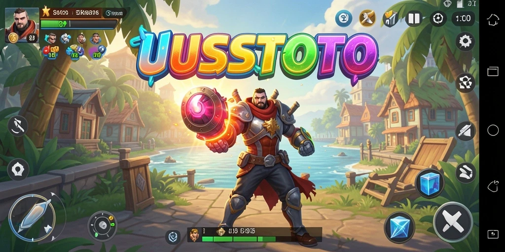 Screenshot gameplay menarik dari UUSTOTO yang menunjukkan interaksi karakter.